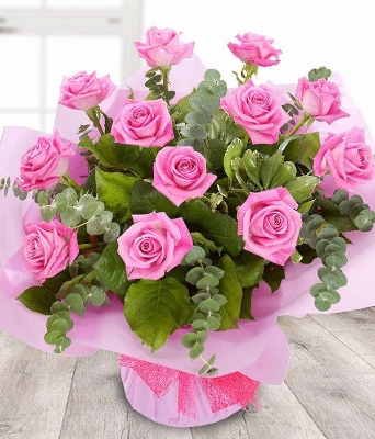 A Dozen Pink Roses